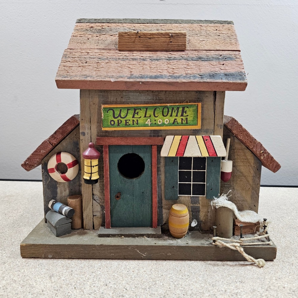 Bird House Unisex Medium Brown Good Nautical Folk Art Bait Shop H20020
